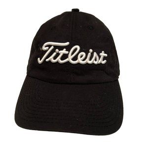 TITLEIST GOLF BLACK HAT NEW ADJUSTABLE TCA EMBROIDERED COTTON MENS